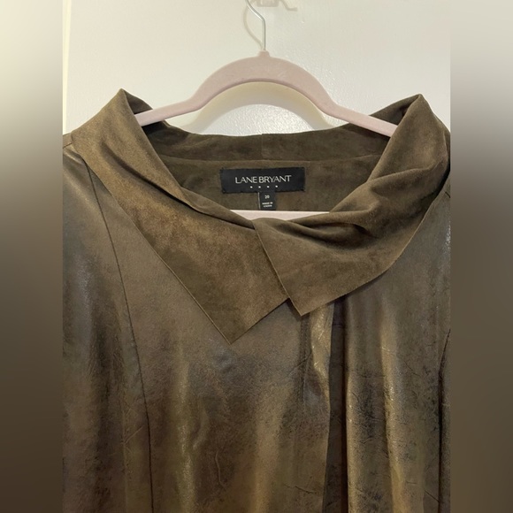 Lane Bryant light weight dark green/brown Moto style jacket size 20 - Picture 6 of 7